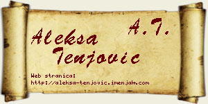 Aleksa Tenjović vizit kartica